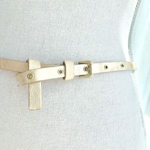 J. Crew Accessories - J.Crew Skinny Gold Metallic Leather Belt J. Crew Accessories - J.Crew Skinny Gold Metallic Leather Belt